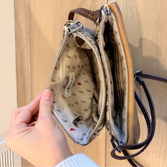 Sakroots Foldover Crossbody Bag Jute & Cotton Magnetic Closure Vegan Trim EUC - Picture 10 of 10